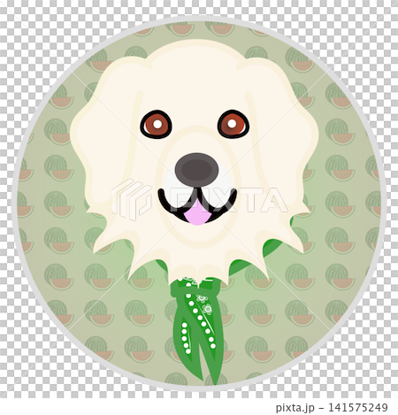 Golden Retriever face illustration with a circular background Golden Retriever face illustration with a circular background 141575249