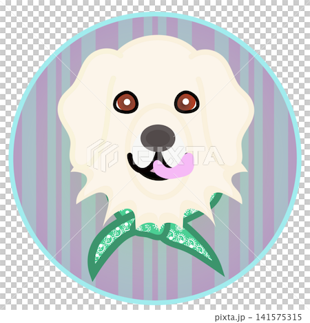 Golden Retriever face illustration with a circular background Golden Retriever face illustration with a circular background 141575315