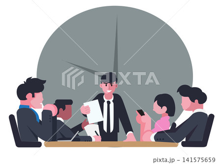 Business Team Meeting and Presentation Illustration Business Team Meeting and Presentation Illustration 141575659