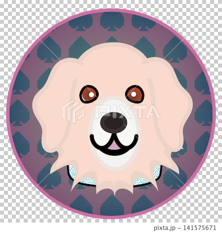 Golden Retriever face illustration with a circular background Golden Retriever face illustration with a circular background 141575671
