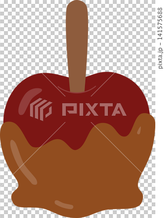 Autumn Caramel Candy Apple Flat Illustration Isolated Fall Festival Sweet Dessert 141575688