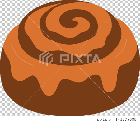 Autumn Cinnamon Roll with Sweet Icing Flat Vector Illustration Isolated on Transparent Background Autumn Cinnamon Roll with Sweet Icing Flat Vector Illustration Isolated on Transparent Background 141575689