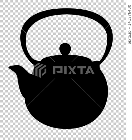 和風デザインに使いやすい鉄瓶シルエット素材 和風デザインに使いやすい鉄瓶シルエット素材 141576430