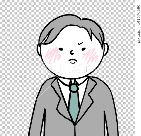 一幅身著西裝的憤怒男子的插圖 一幅身著西裝的憤怒男子的插圖 141576690