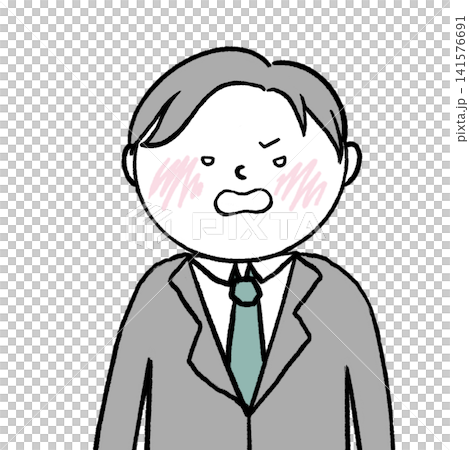 激怒しているスーツの男性人物イラスト 激怒しているスーツの男性人物イラスト 141576691