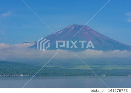 山中湖から望む夏の富士山 山中湖から望む夏の富士山 141576778