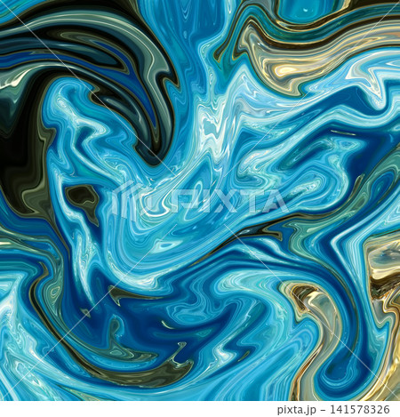 Fluid Art. Abstract colorful background, wallpaper. Mixing paints. Modern art. Marble texture 141578326