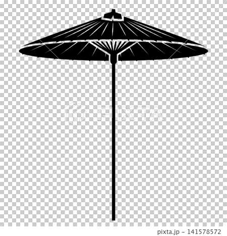 和風デザインに使いやすい伝統的な野点傘イラスト 和風デザインに使いやすい伝統的な野点傘イラスト 141578572