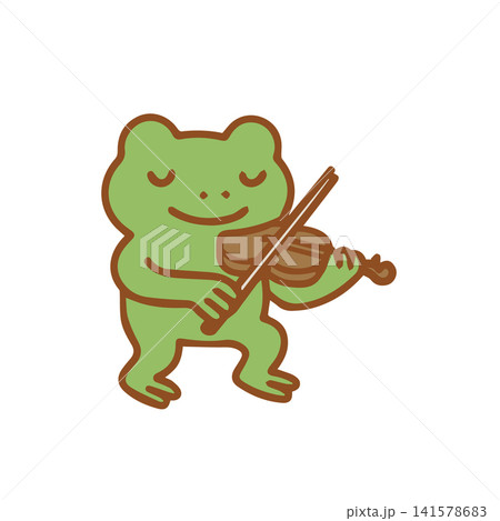 cute frog playing the violin cute frog playing the violin 141578683