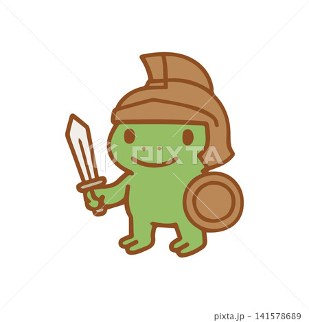 cute frog as a gladiator cute frog as a gladiator 141578689