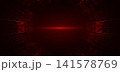 Red futuristic digital tunnel abstract technology background. 141578769
