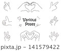 いろいろな手のポーズのセット 141579422