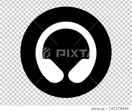 A circular icon illustration featuring the silhouette of headphones. A circular icon illustration featuring the silhouette of headphones. 141579844
