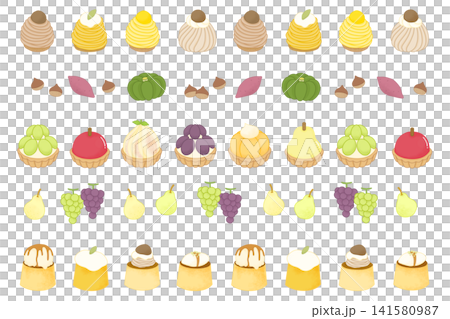 秋季甜點插畫集:時令水果和蔬菜 秋季甜點插畫集:時令水果和蔬菜 141580987