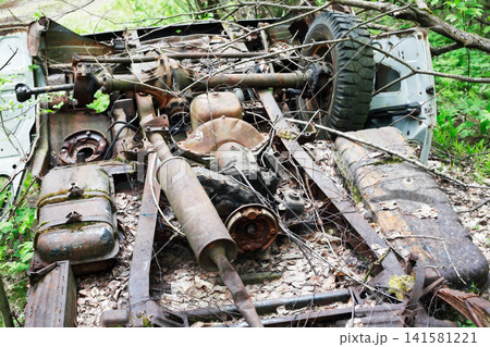 Destroyed Car Destroyed Car 141581221