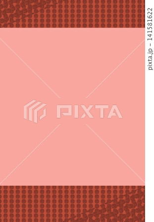 赤茶色の手描きドット模様を使用した余白のある背景素材 141581622