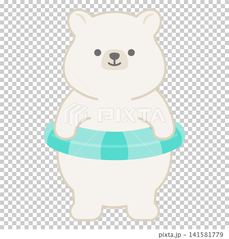 浮き輪をしたシロクマ 141581779