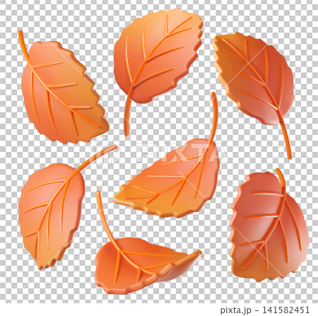 Fall 3D leaf in orange color, isolated on background. Botanical leaves for eco design, autumn, nature, Halloween, Thanksgiving, stickers, banners. 3d render Fall 3D leaf in orange color, isolated on background. Botanical leaves for eco design, autumn, nature, Halloween, Thanksgiving, stickers, banners. 3d render 141582451