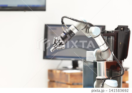 Industrial pick and place, insertion, quality testing or machine tending robot arm 141583692