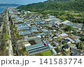 静岡市久能地区の沿岸農地とビニールハウスを捉えた空撮写真 141583774