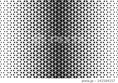 Repeating faded triangles pattern. Background with triangular shapes and halftone visual effect. Simple geometric mosaic texture. Minimalistic abstract wallpaper. Vector graphic illustration Repeating faded triangles pattern. Background with triangular shapes and halftone visual effect. Simple geometric mosaic texture. Minimalistic abstract wallpaper. Vector graphic illustration 141584157