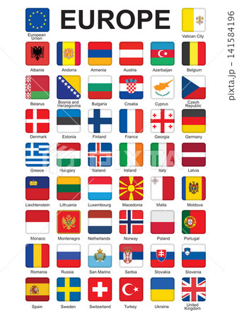 set of push buttons with flags of Europe vector illustration set of push buttons with flags of Europe vector illustration 141584196