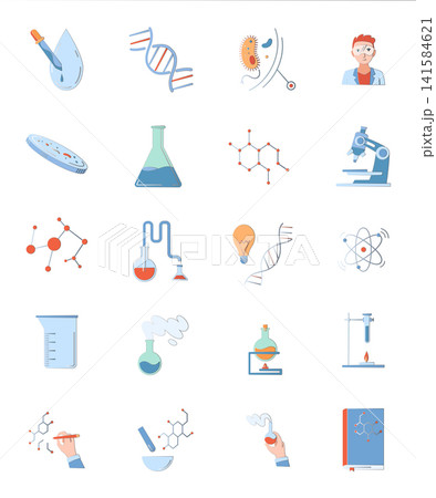 Chemistry lab icon set. Hand drawn set of chemistry lab vector icons for web design Chemistry lab icon set. Hand drawn set of chemistry lab vector icons for web design 141584621