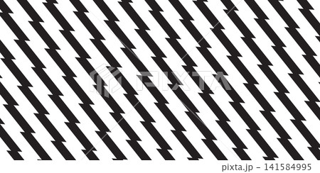 Repeated black zigzag lines on white background. Thunder bolt wallpaper. Jagged stripes pattern. Boom or power, energy or speed, danfer or surprise anime cartoon print. Vector graphic illustration Repeated black zigzag lines on white background. Thunder bolt wallpaper. Jagged stripes pattern. Boom or power, energy or speed, danfer or surprise anime cartoon print. Vector graphic illustration 141584995
