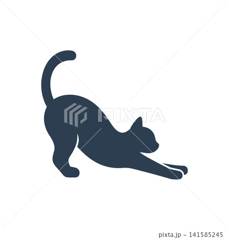 Paw print with heart cutout flat icon, International Cat Day concept Paw print with heart cutout flat icon, International Cat Day concept 141585245