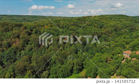 Aerial view of forest hills near Rogljevo in Serbia Aerial view of forest hills near Rogljevo in Serbia 141585712