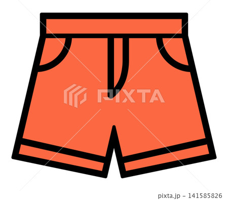 Shorts icon. Outline shorts vector icon for web design isolated on white background Shorts icon. Outline shorts vector icon for web design isolated on white background 141585826