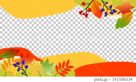 [Autumn] Tag for banner illustration material inspired by autumn foliage scenery 141586334