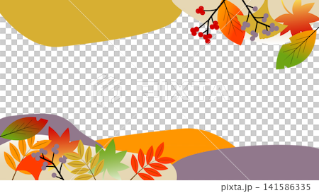[Autumn] Tag for banner illustration material inspired by autumn foliage scenery 141586335