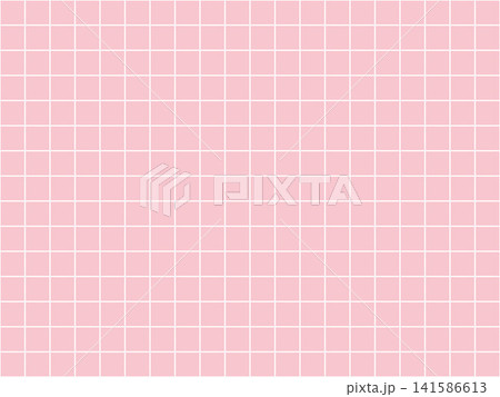 ピンクの方眼紙のようなグリッド入りのシンプルな背景素材 141586613