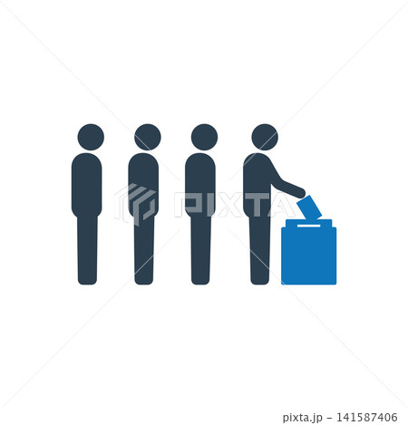 Voter queue casting ballot icon Voter queue casting ballot icon 141587406