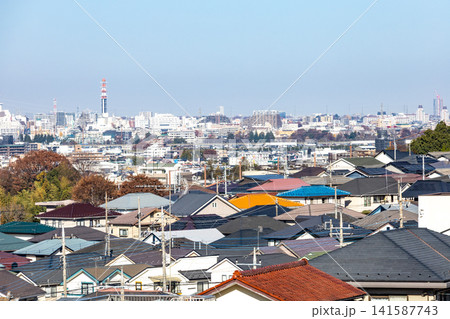 【東京都 日野市】郊外の住宅地の風景 【東京都 日野市】郊外の住宅地の風景 141587743