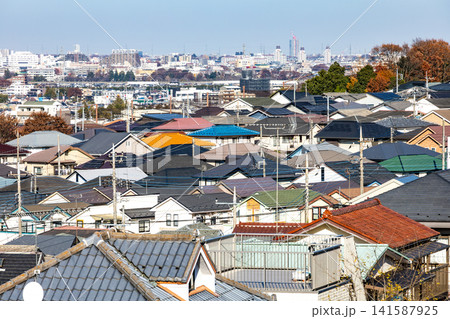 【東京都 日野市】郊外の住宅地の風景 【東京都 日野市】郊外の住宅地の風景 141587925