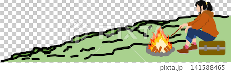 Illustration of climbing a mountain 141588465