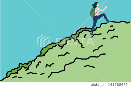 登山をするイラスト 141588475