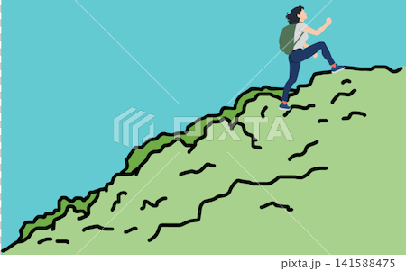 登山をするイラスト 141588475