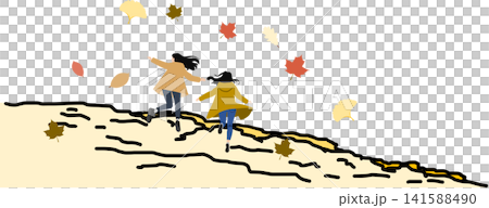 秋にアウトドアを楽しむイラスト 秋にアウトドアを楽しむイラスト 141588490