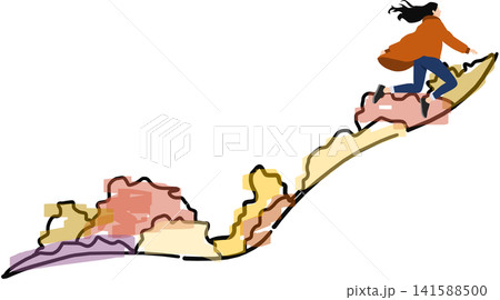 秋にアウトドアを楽しむイラスト 秋にアウトドアを楽しむイラスト 141588500