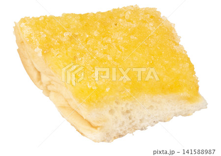 Bread with butter and sugar sprinkled on top piece 141588987