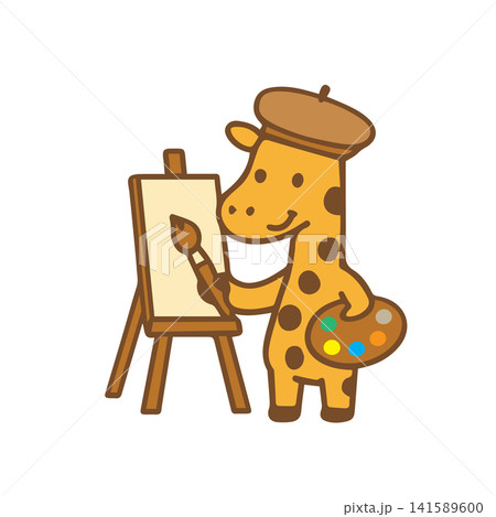 cute giraffe as a painter cute giraffe as a painter 141589600