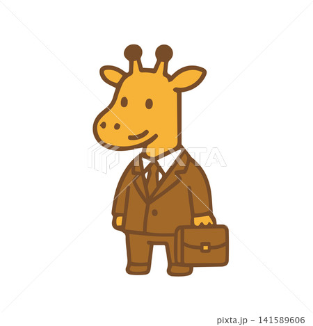 cute giraffe as a businessman 141589606