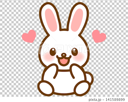 お座りするうさぎのイラスト素材5 141589899