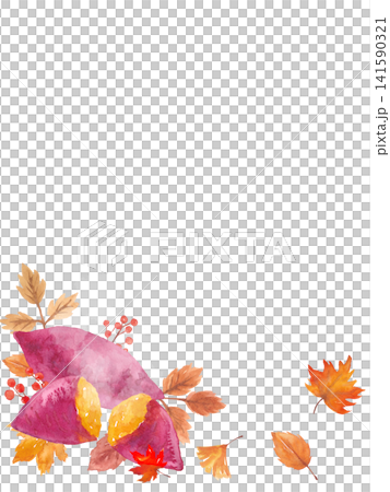 水彩紅薯框架 水彩紅薯框架 141590321