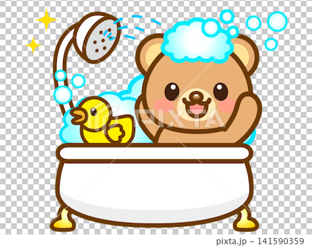 Illustration of a bear taking a bath (5 illustrations) Illustration of a bear taking a bath (5 illustrations) 141590359