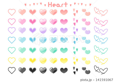 かわいいハートのアイコンセット かわいいハートのアイコンセット 141591067