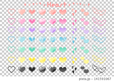 かわいいハートのアイコンセット かわいいハートのアイコンセット 141591067